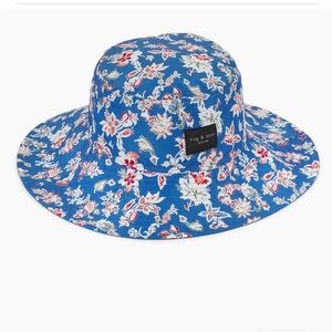 Rag & Bone Addison Cruise Reversible Bucket Hat Blue Floral